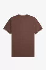 Fred Perry Twin Tipped Men’s T-Shirt Dark Red Warm Grey ZNLFY0923