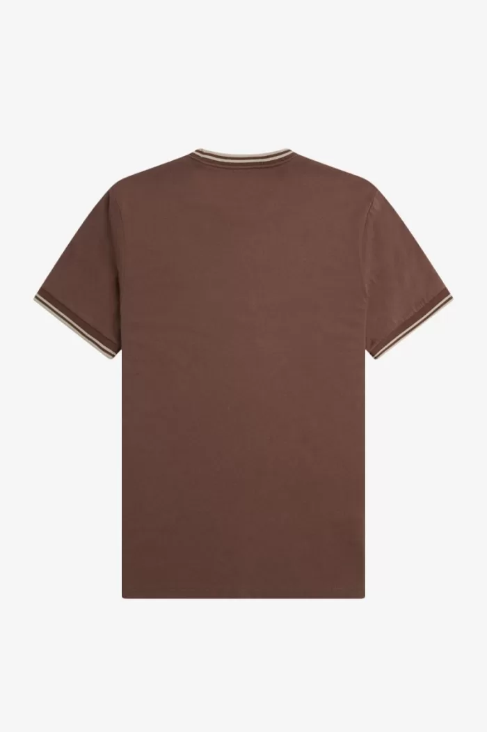 Fred Perry Twin Tipped Men’s T-Shirt Dark Red Warm Grey ZNLFY0923