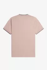 Fred Perry Twin Tipped Men’s T-Shirt Dark Pink Dusty Rose Black DLOXG7102