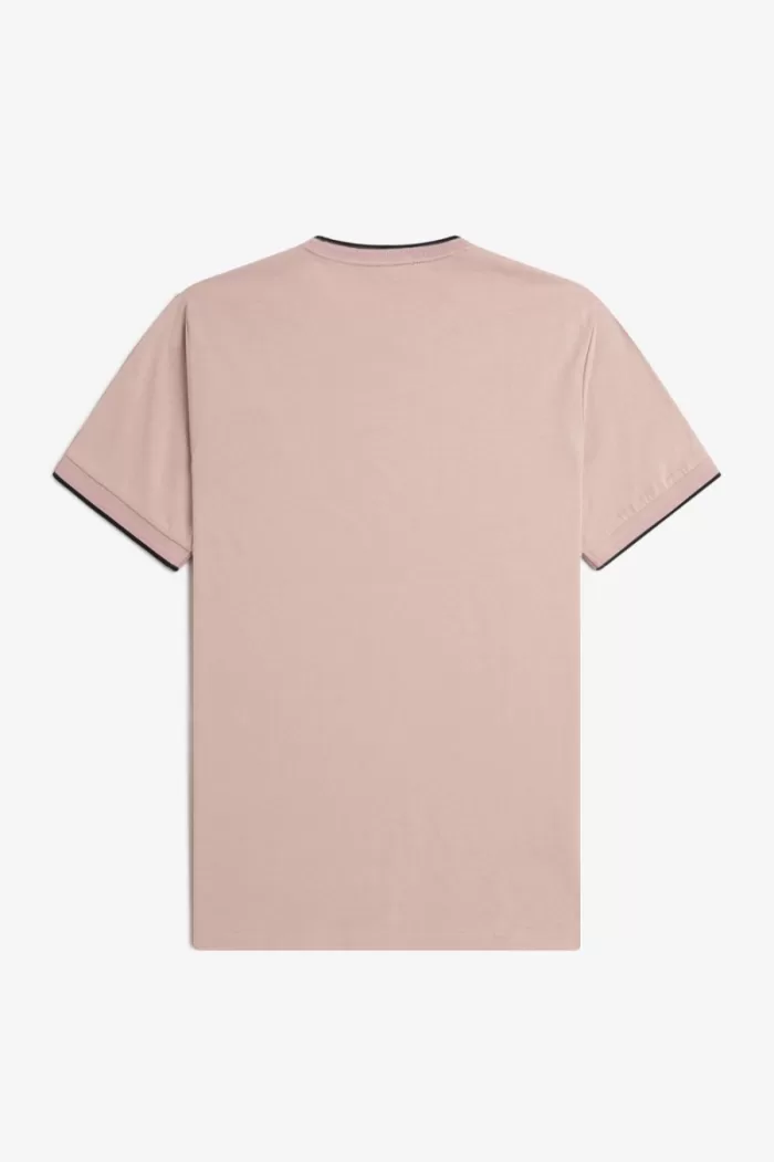 Fred Perry Twin Tipped Men’s T-Shirt Dark Pink Dusty Rose Black DLOXG7102