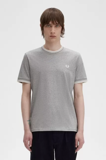 Fred Perry Twin Tipped Men’s T-Shirt Grey IDGJK2650