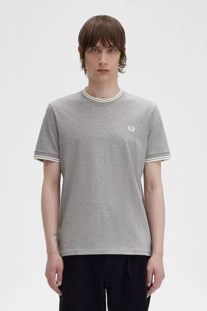 Fred Perry Twin Tipped Men’s T-Shirt Grey IDGJK2650