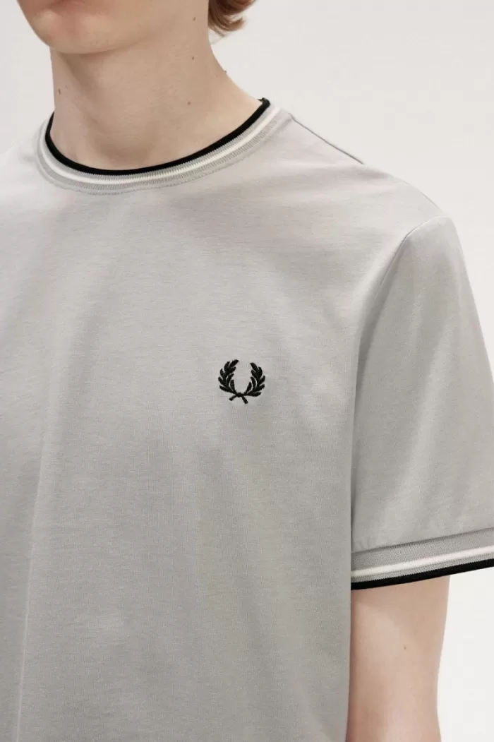 Fred Perry Twin Tipped Men’s T-Shirt Grey XPLQT4713