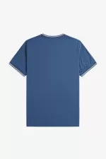 Fred Perry Twin Tipped Men’s T-Shirt Midnight Blue Beige Light Aqua ROEUW6582