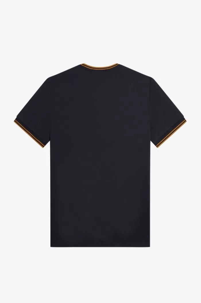 Fred Perry Twin Tipped Men’s T-Shirt Navy Dark Coffee TQJXS5043