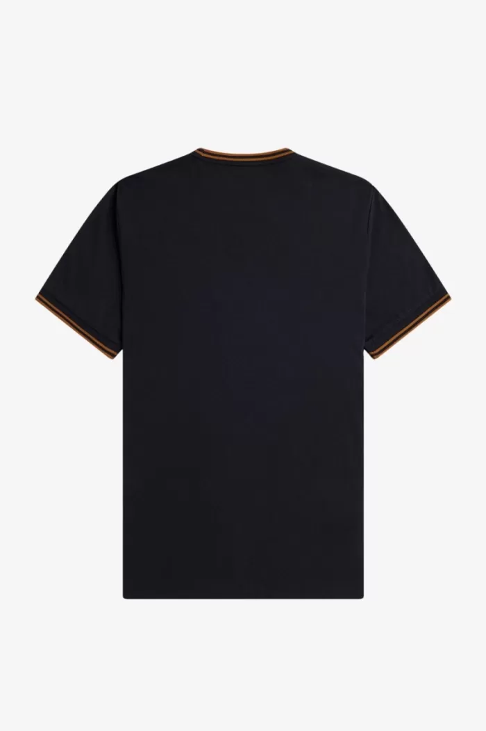 Fred Perry Twin Tipped Men’s T-Shirt Navy Dark Coffee TQJXS5043