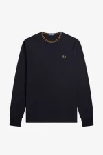 Fred Perry Twin Tipped Men’s T-Shirt Navy Dark Coffee ZEUOY8690