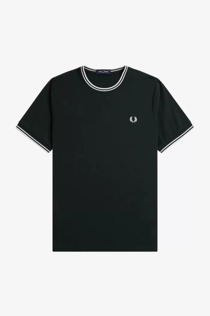 Fred Perry Twin Tipped Men’s T-Shirt Night Green Snow White LWHGS8306