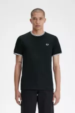 Fred Perry Twin Tipped Men’s T-Shirt Night Green Snow White LWHGS8306