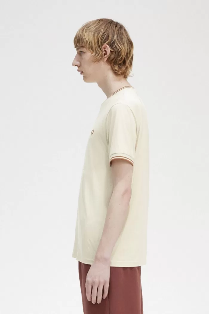 Fred Perry Twin Tipped Men’s T-Shirt Oatmeal EOSPJ4716