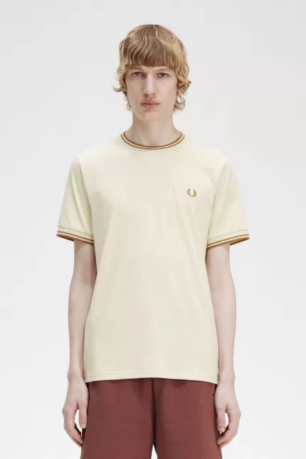 Fred Perry Twin Tipped Men’s T-Shirt Oatmeal EOSPJ4716