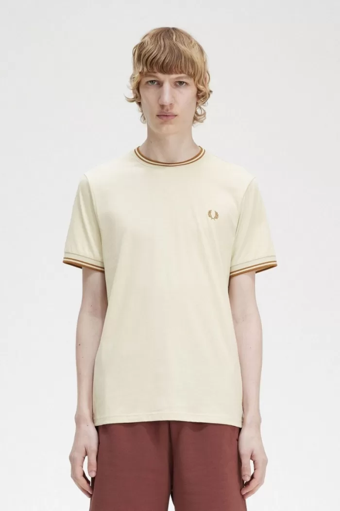 Fred Perry Twin Tipped Men’s T-Shirt Oatmeal EOSPJ4716