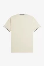 Fred Perry Twin Tipped Men’s T-Shirt Oatmeal Beige Black GCDOB7621