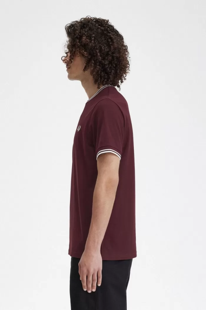 Fred Perry Twin Tipped Men’s T-Shirt Oxblood XRVPL7965