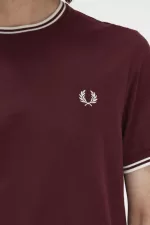 Fred Perry Twin Tipped Men’s T-Shirt Oxblood XRVPL7965