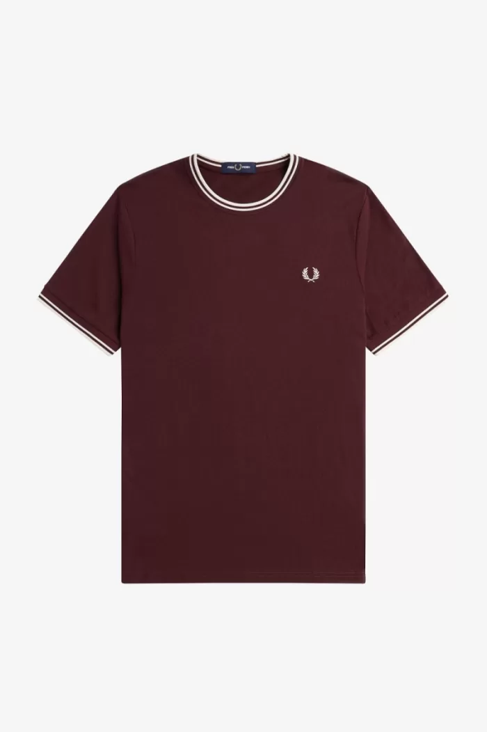 Fred Perry Twin Tipped Men’s T-Shirt Oxblood XRVPL7965