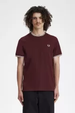 Fred Perry Twin Tipped Men’s T-Shirt Oxblood XRVPL7965