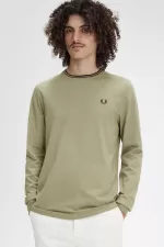 Fred Perry Twin Tipped Men’s T-Shirt Warm Grey Dark Red HASOJ0468