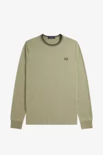 Fred Perry Twin Tipped Men’s T-Shirt Warm Grey Dark Red HASOJ0468