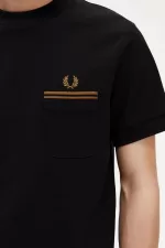 Fred Perry Twin Tipped Pocket Men’s T-Shirt Black IVNKL6894