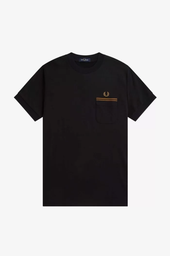 Fred Perry Twin Tipped Pocket Men’s T-Shirt Black IVNKL6894