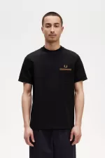 Fred Perry Twin Tipped Pocket Men’s T-Shirt Black IVNKL6894