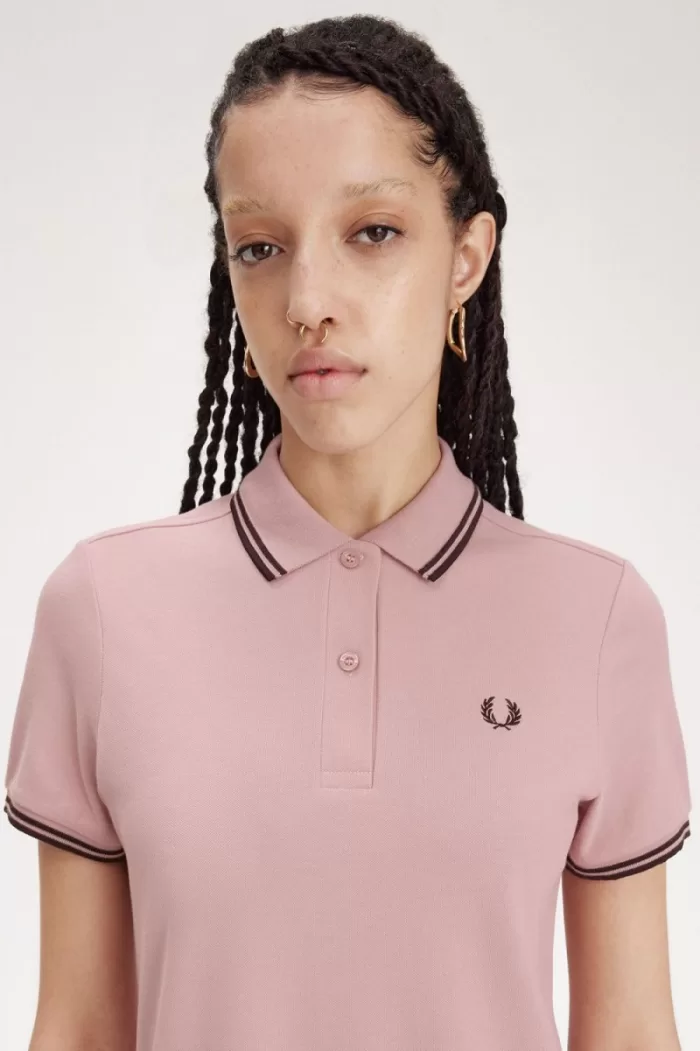 Fred Perry Twin Tipped Shirt Women’s Dress Dusty Rose Pink OMJGP3510