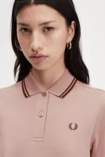 Fred Perry Twin Tipped Shirt Women’s Dress Dark Pink Whisky Brown YNCBG8725