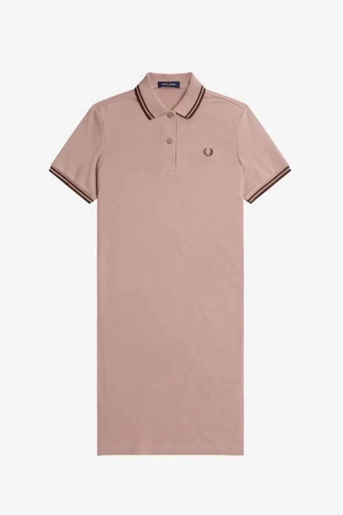 Fred Perry Twin Tipped Shirt Women’s Dress Dark Pink Whisky Brown YNCBG8725