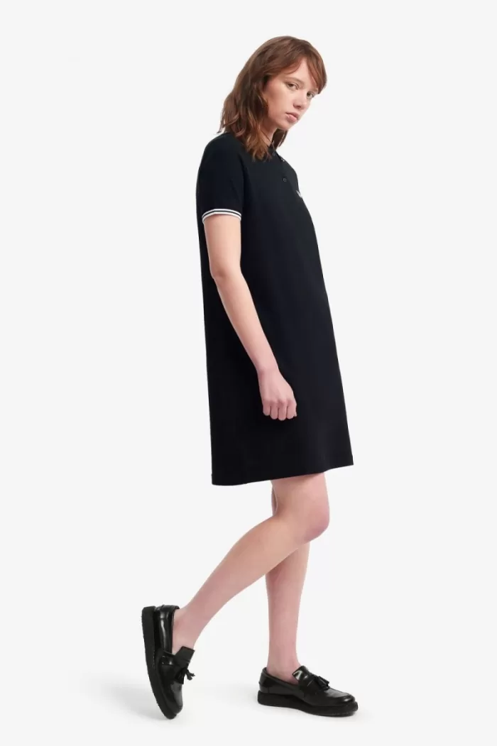 Fred Perry Twin Tipped Women’s Dress Black PLJGH9426