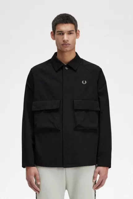 Fred Perry Utility Men’s Shirt Black QOGWA5194