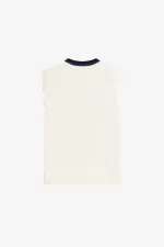 Fred Perry V-Neck Knitted Men’s Tanks Beige RTXLO0615