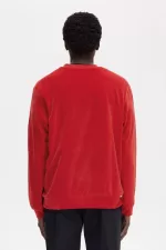 Fred Perry Velour Men’s Sweatshirts Red HAZRX6748