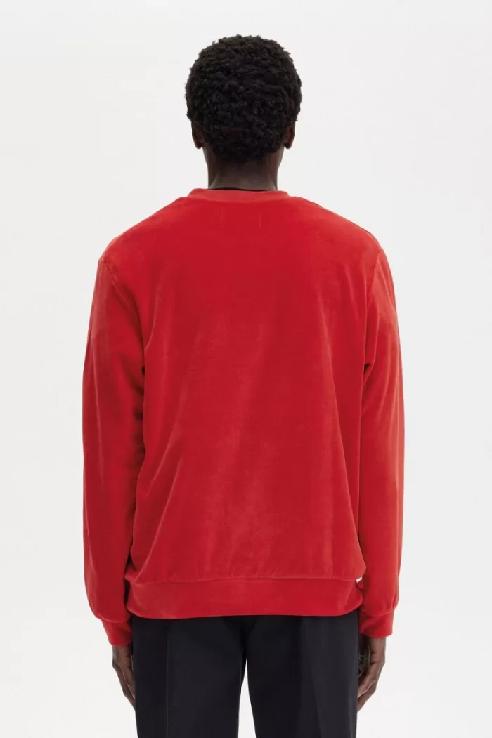 Fred Perry Velour Men’s Sweatshirts Red HAZRX6748