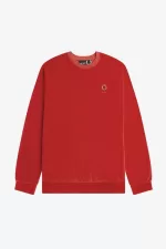 Fred Perry Velour Men’s Sweatshirts Red HAZRX6748