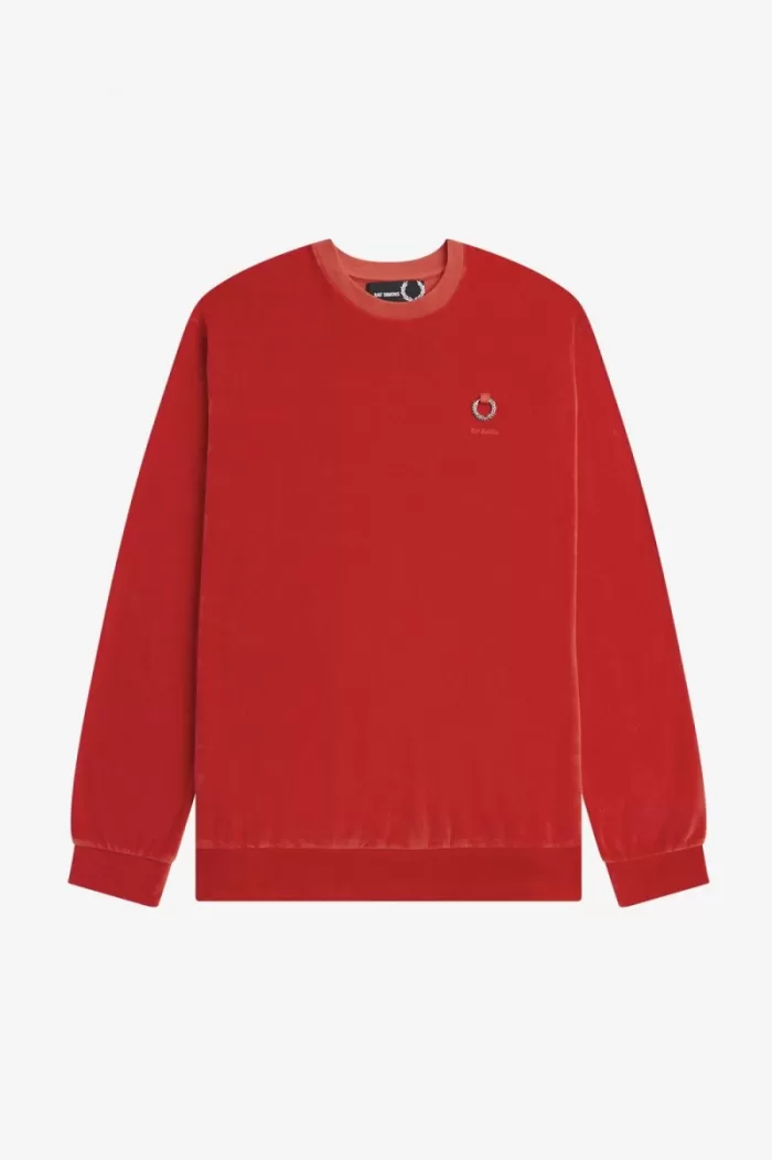 Fred Perry Velour Men’s Sweatshirts Red HAZRX6748