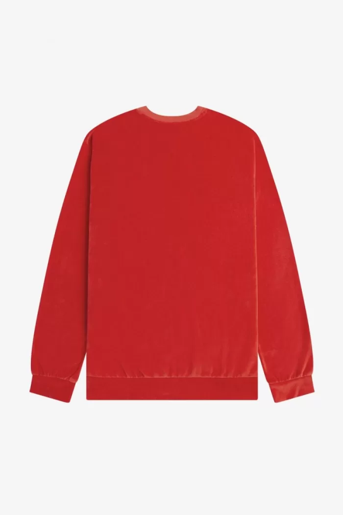 Fred Perry Velour Men’s Sweatshirts Red HAZRX6748