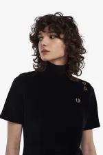 Fred Perry Velour Women’s T-Shirt Black ZUDVG1047