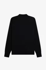 Fred Perry Vertical Stripe Knitted Men’s Shirt Black GJTCI4875