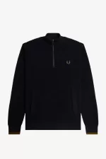 Fred Perry Waffle Stitch Half Zip Men’s Jumper Navy CSQGU3281