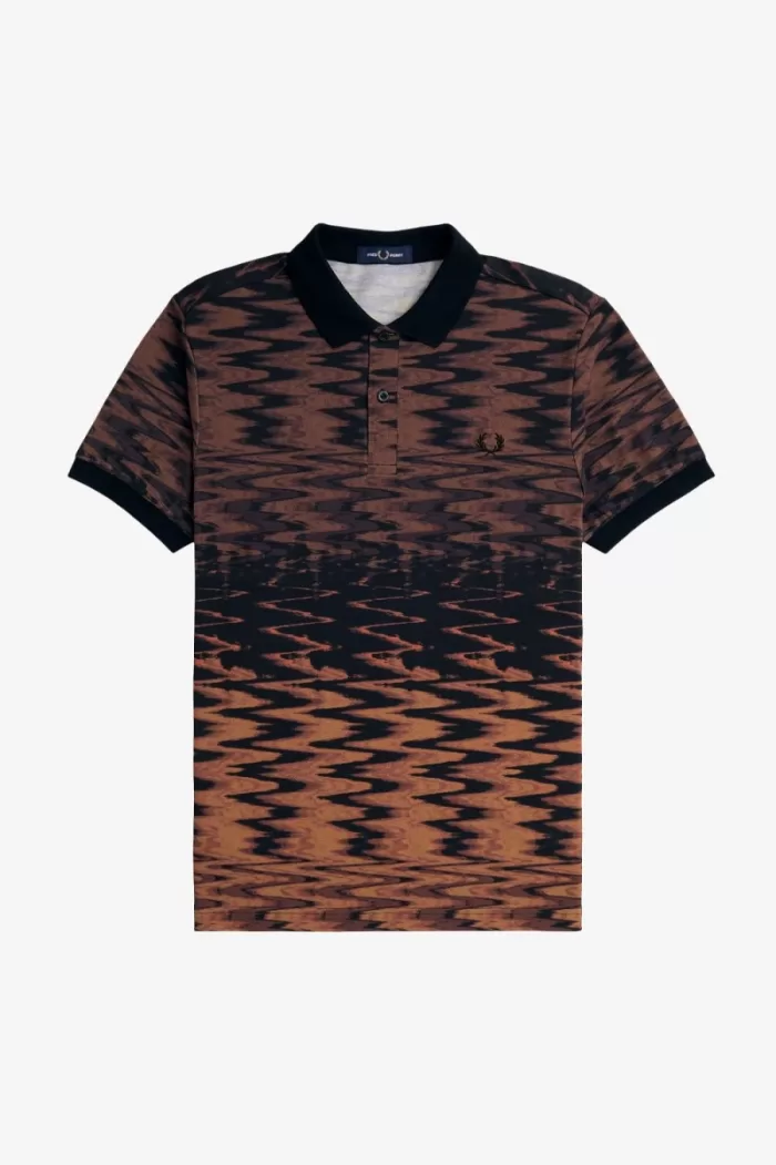 Fred Perry Wave Graphic Men’s Polo Shirt Black RAMYZ8642