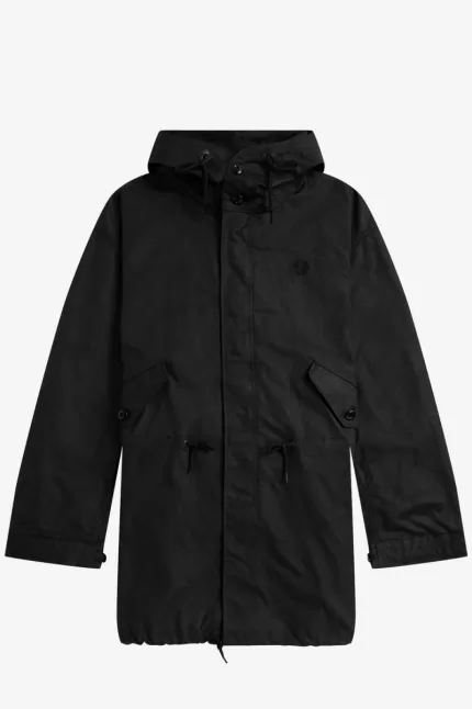 Fred Perry Waxed Cotton Men’s Parka Black SCOID8041