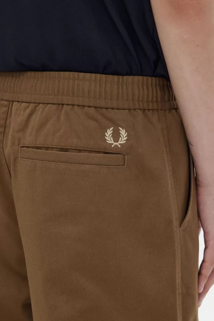 Fred Perry Wide Leg Drawstring Men’s Pants Brown EMDAB1308