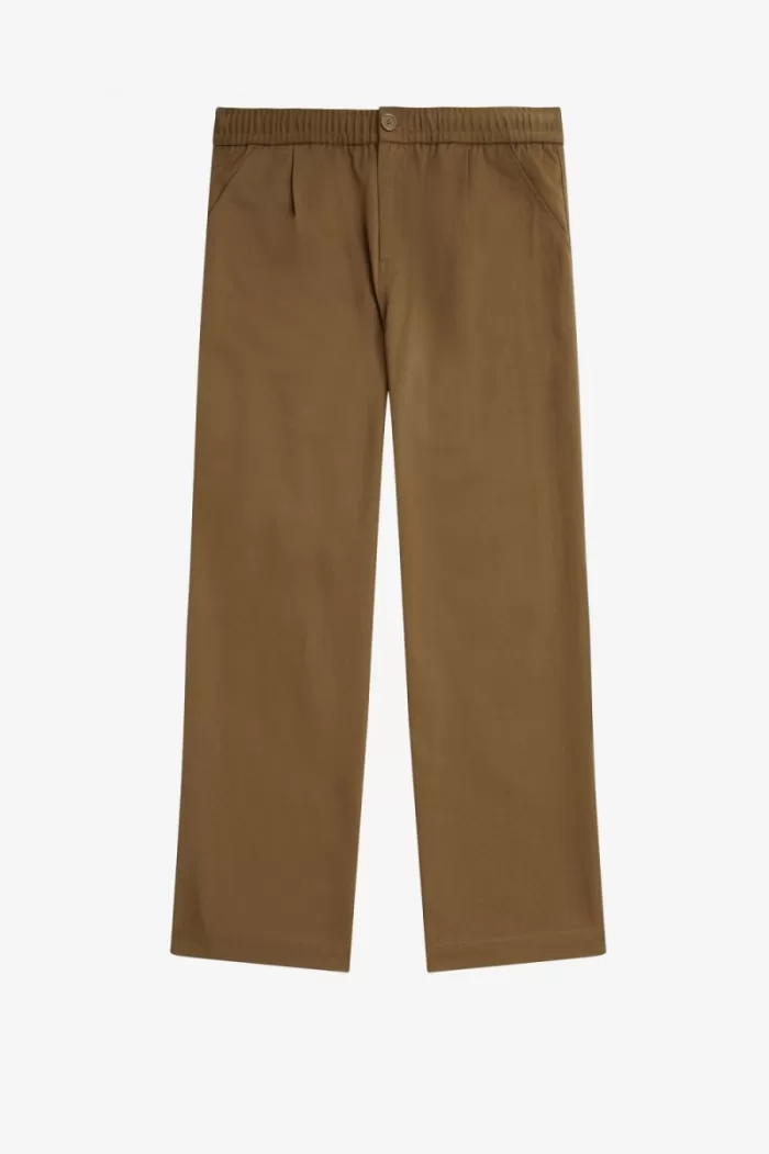 Fred Perry Wide Leg Drawstring Men’s Pants Brown EMDAB1308