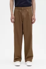 Fred Perry Wide Leg Drawstring Men’s Pants Brown EMDAB1308