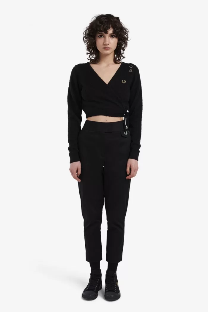 Fred Perry Wrap Women’s Cardigan Black IQYMZ9261