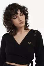 Fred Perry Wrap Women’s Cardigan Black IQYMZ9261