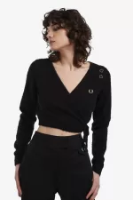 Fred Perry Wrap Women’s Cardigan Black IQYMZ9261