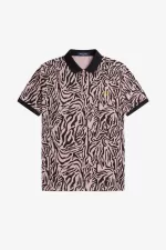 Fred Perry Zebra Print Men’s Shirt Dusty Rose Pink JACBQ7532