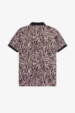 Fred Perry Zebra Print Men’s Shirt Dusty Rose Pink JACBQ7532